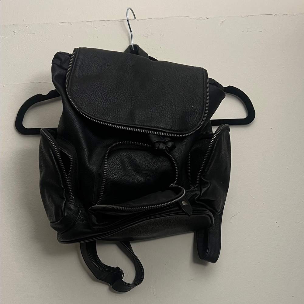 Black Leather Backpack